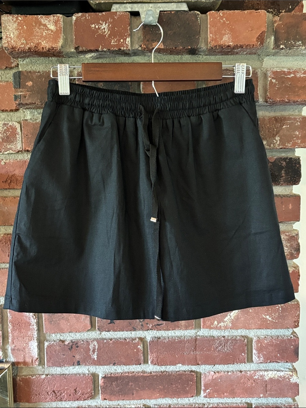 NEW! Runaway The Label Black Mini Skirt with Drawstring Waist Womens Small